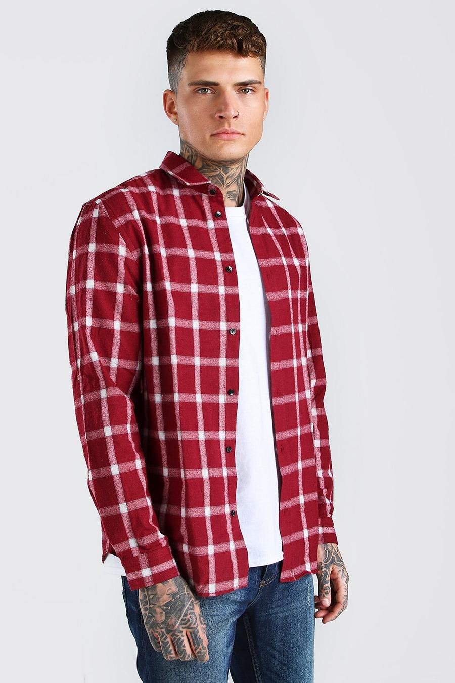 Red Long Sleeve Check Shirt image number 1