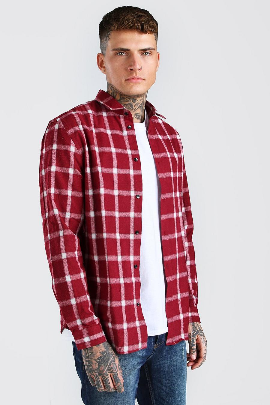 Red Long Sleeve Flannel Shirt image number 1