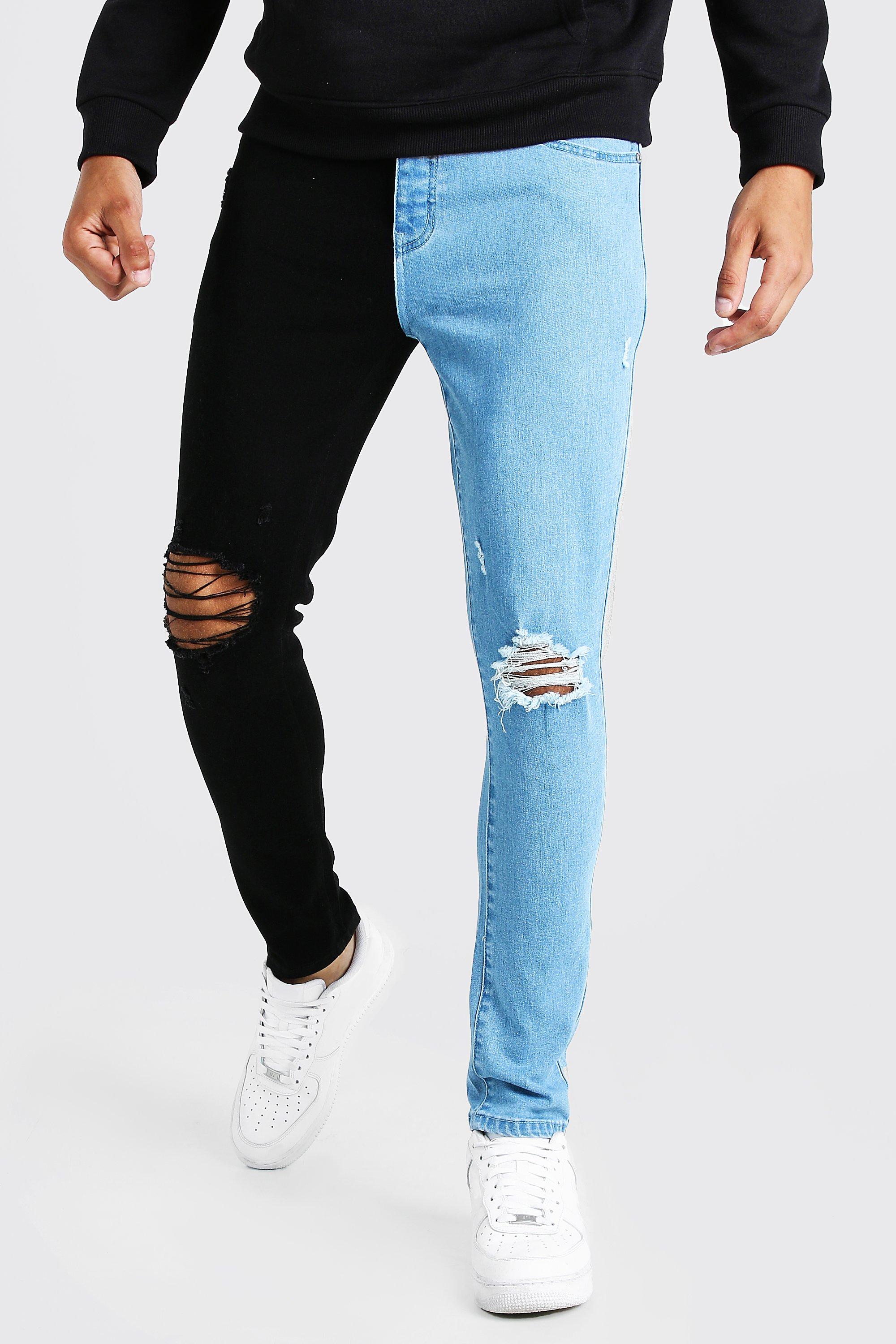 ripped skinny stretch jeans