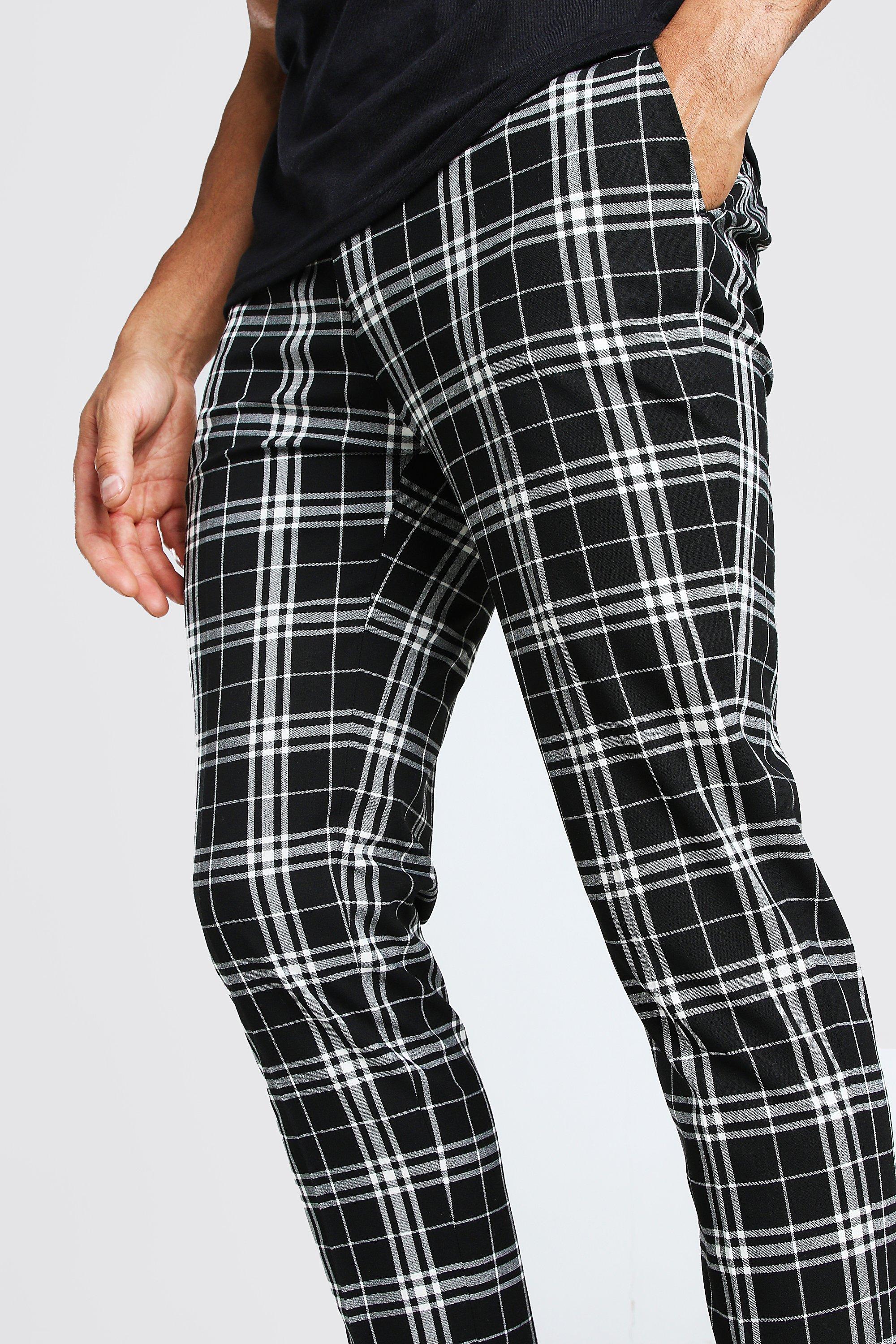 Mono Plaid Cropped Smart Pants