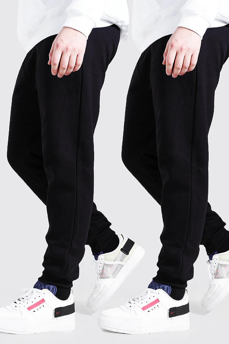 Black Plus Size 2 Pack Basic Skinny Fit Track Pant image number 1