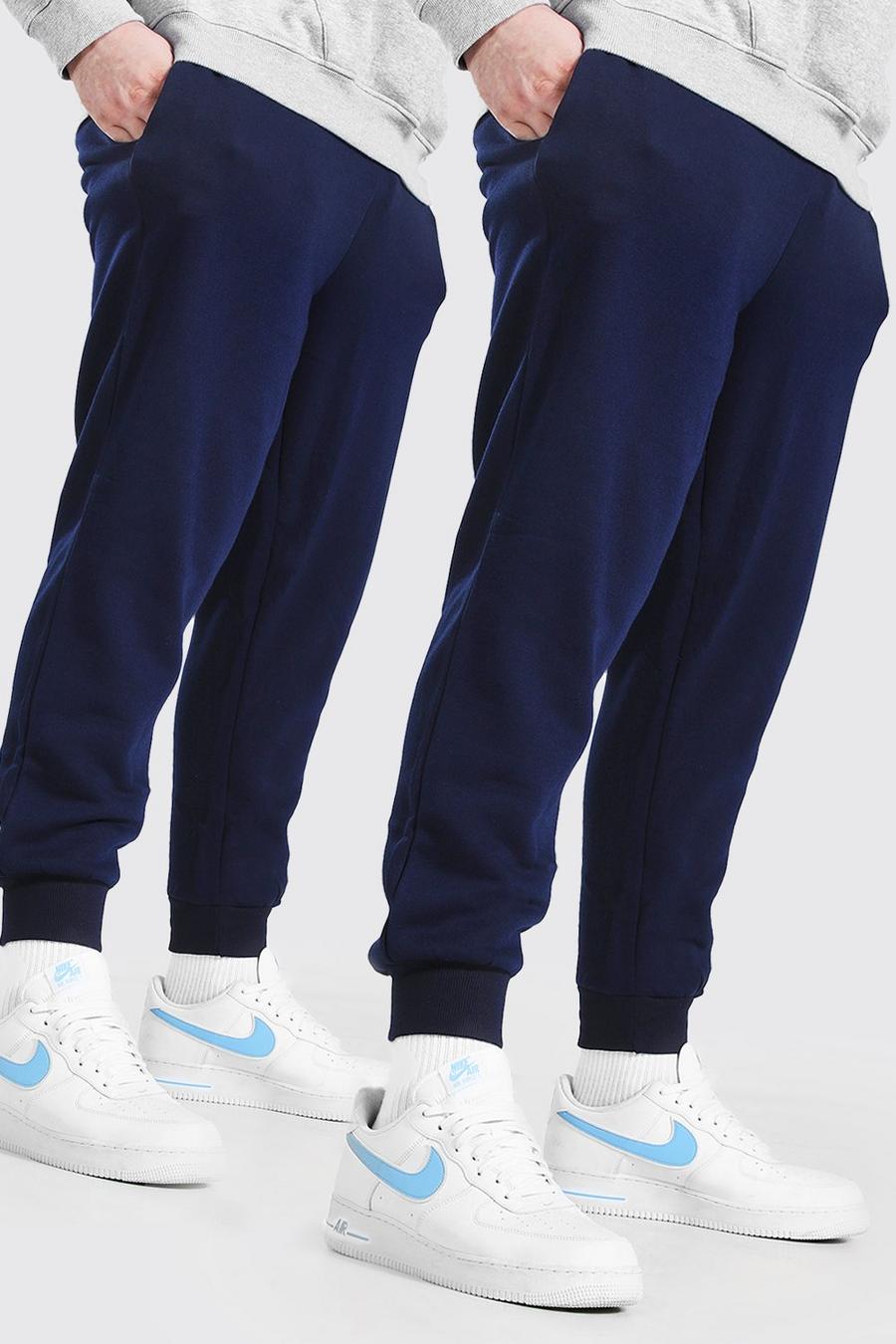 Pack de 2 pantalones de correr skinny básicos Big And Tall, Azul marino image number 1