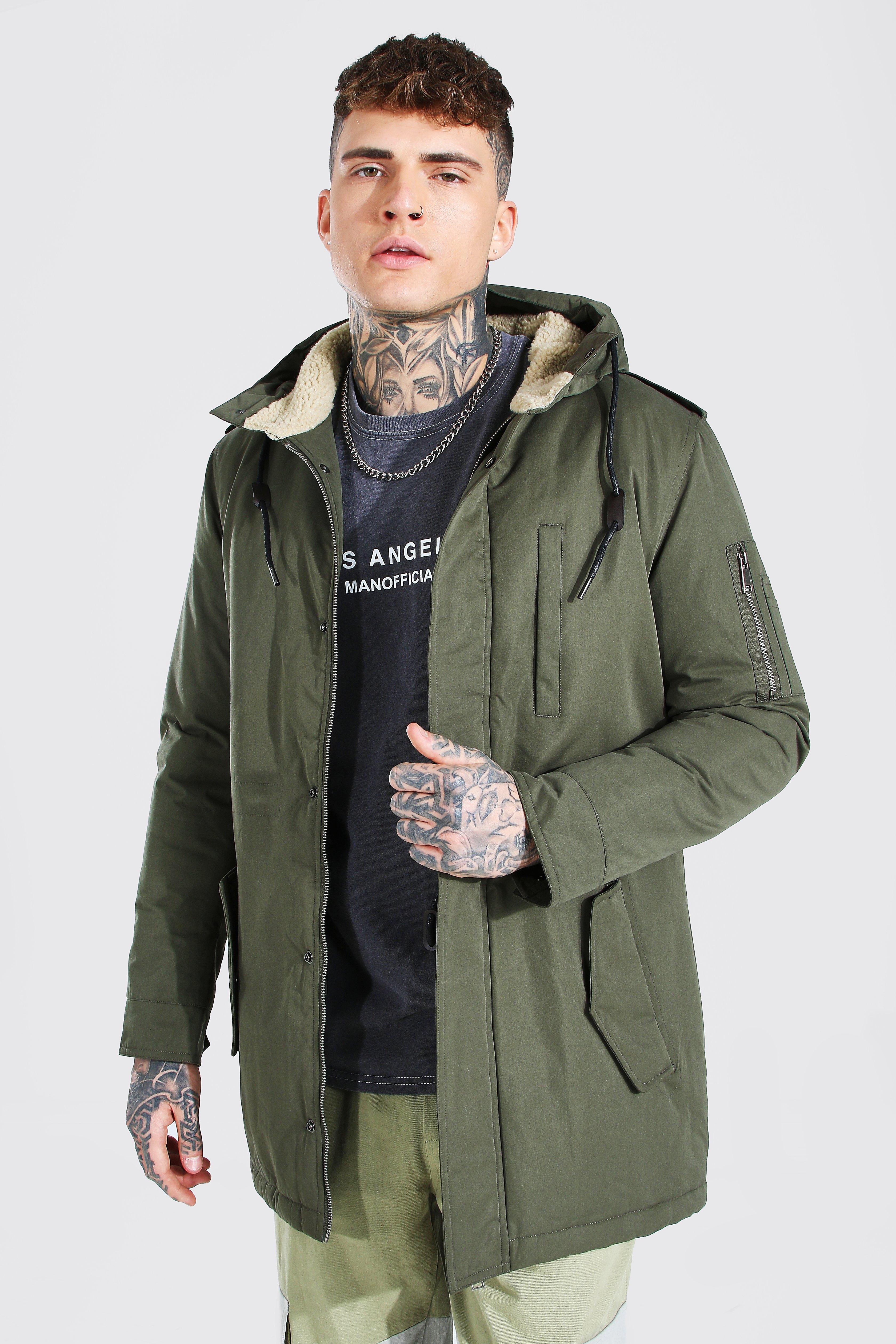 topman khaki parka