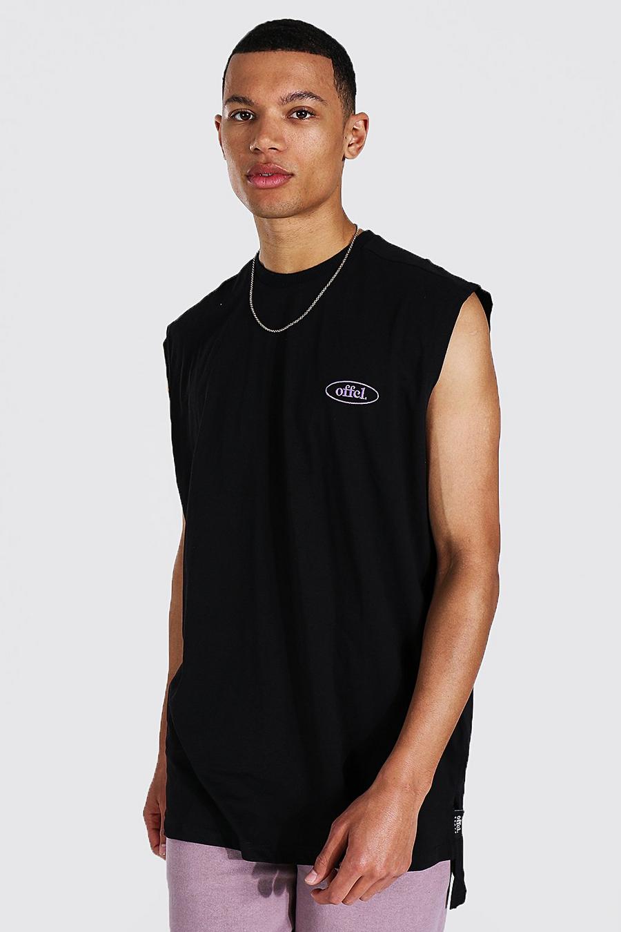 Black Tall Oversized Worldwide Tank Top image number 1