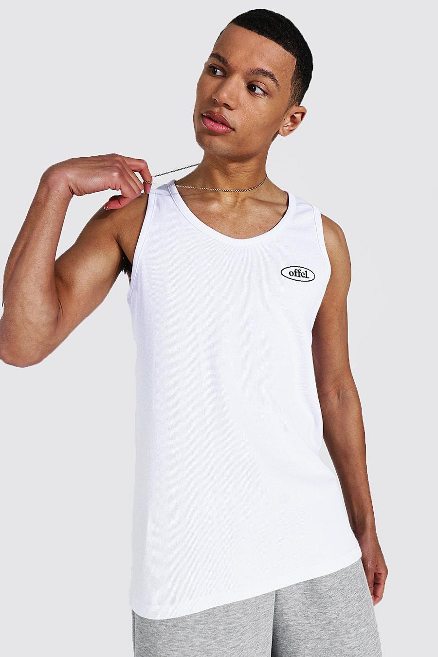 White Tall Official Rib Tank Top image number 1
