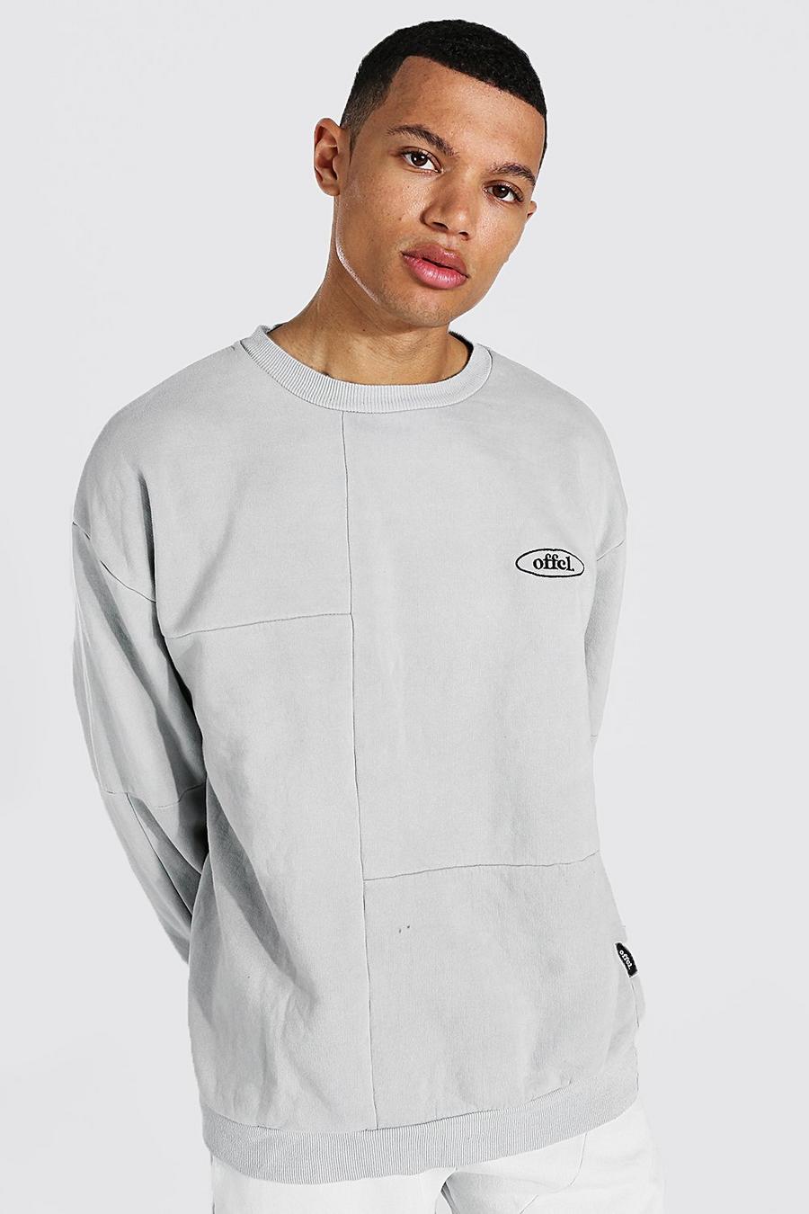 Grey Tall Oversized Official Panelled Sweater image number 1