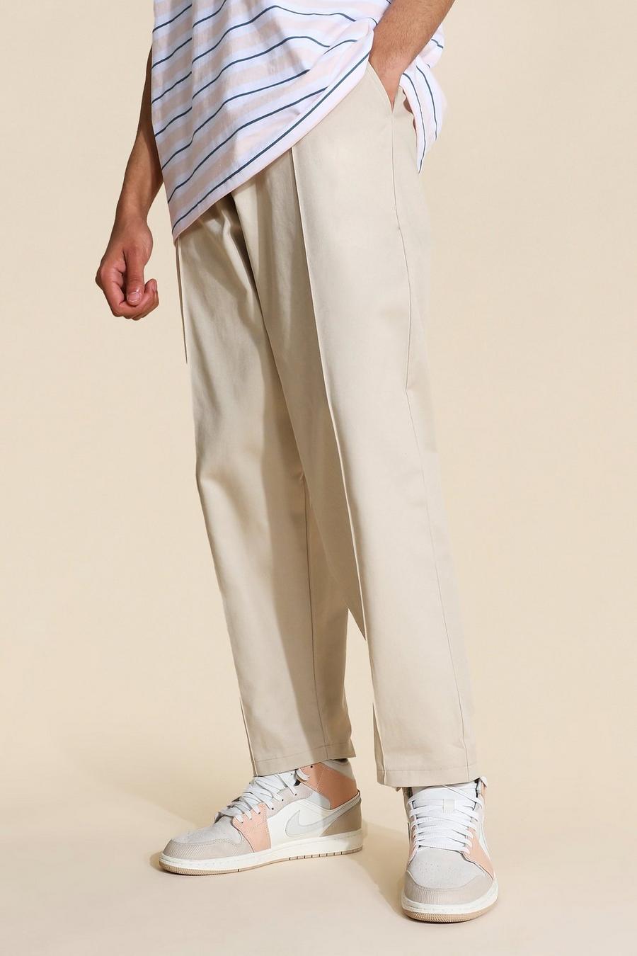 Ecru Tall Relaxed Fit Twill Chinos image number 1