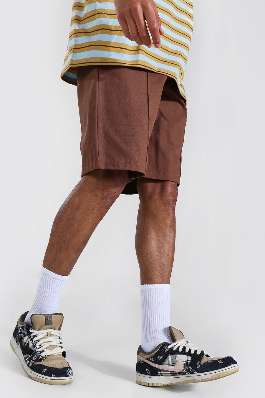 Tall Chino-Shorts im Skater-Style, Rostbraun image number 1