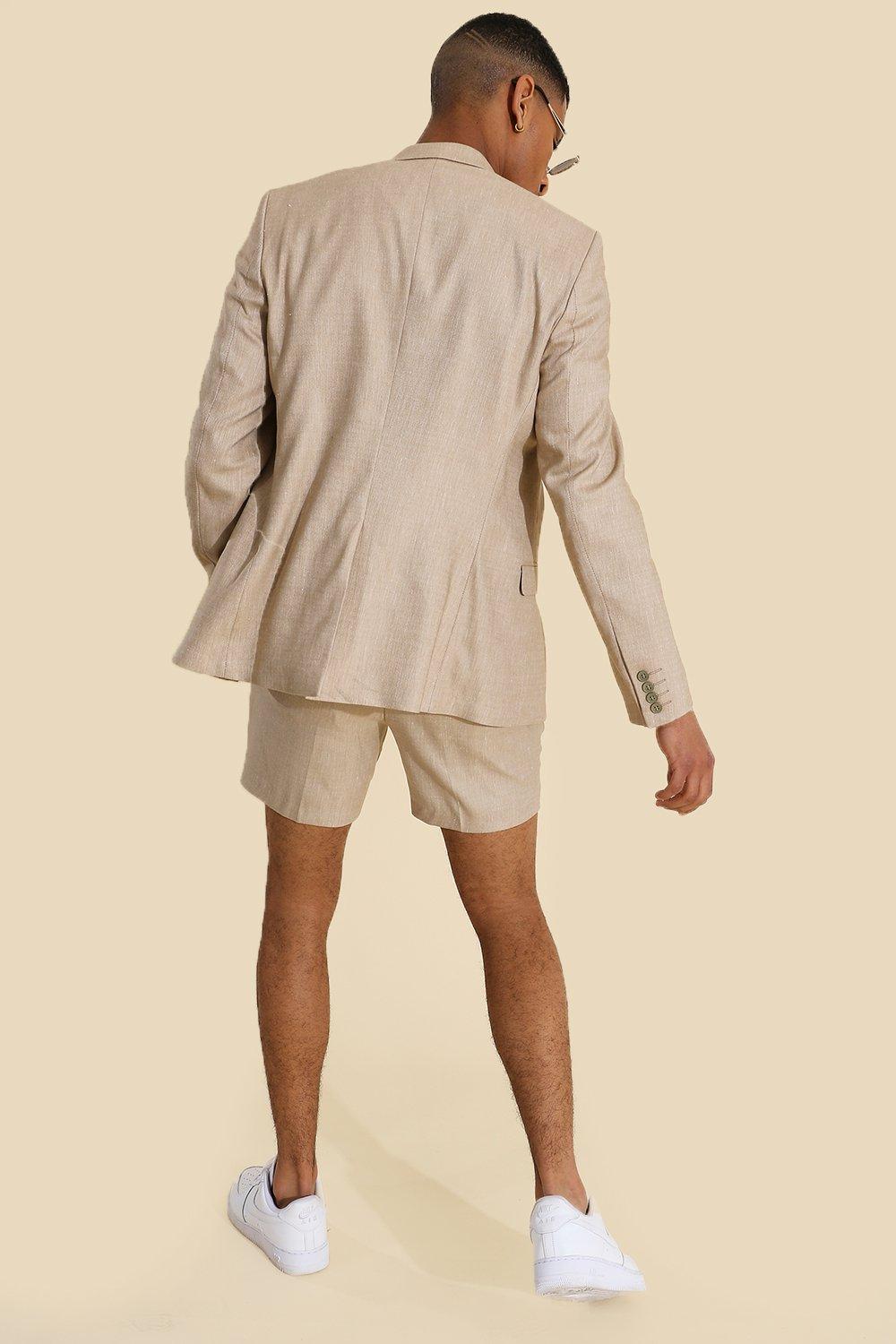 Taupe Linen Short Suit