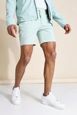 Light khaki Man Badge Fixed Waistband Shorts