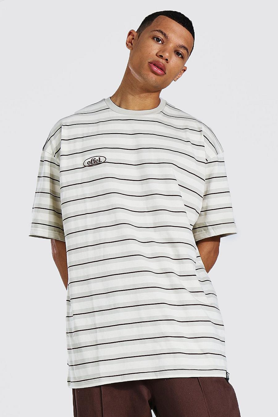 Stone Tall Official Oversized Stripe T-shirt image number 1