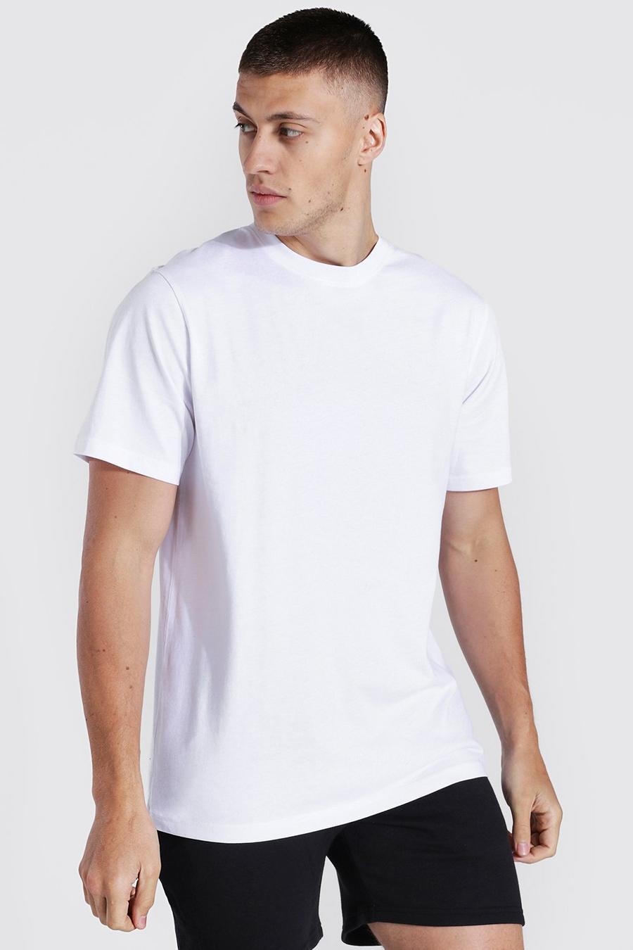 White Basic T-shirt med rund hals image number 1
