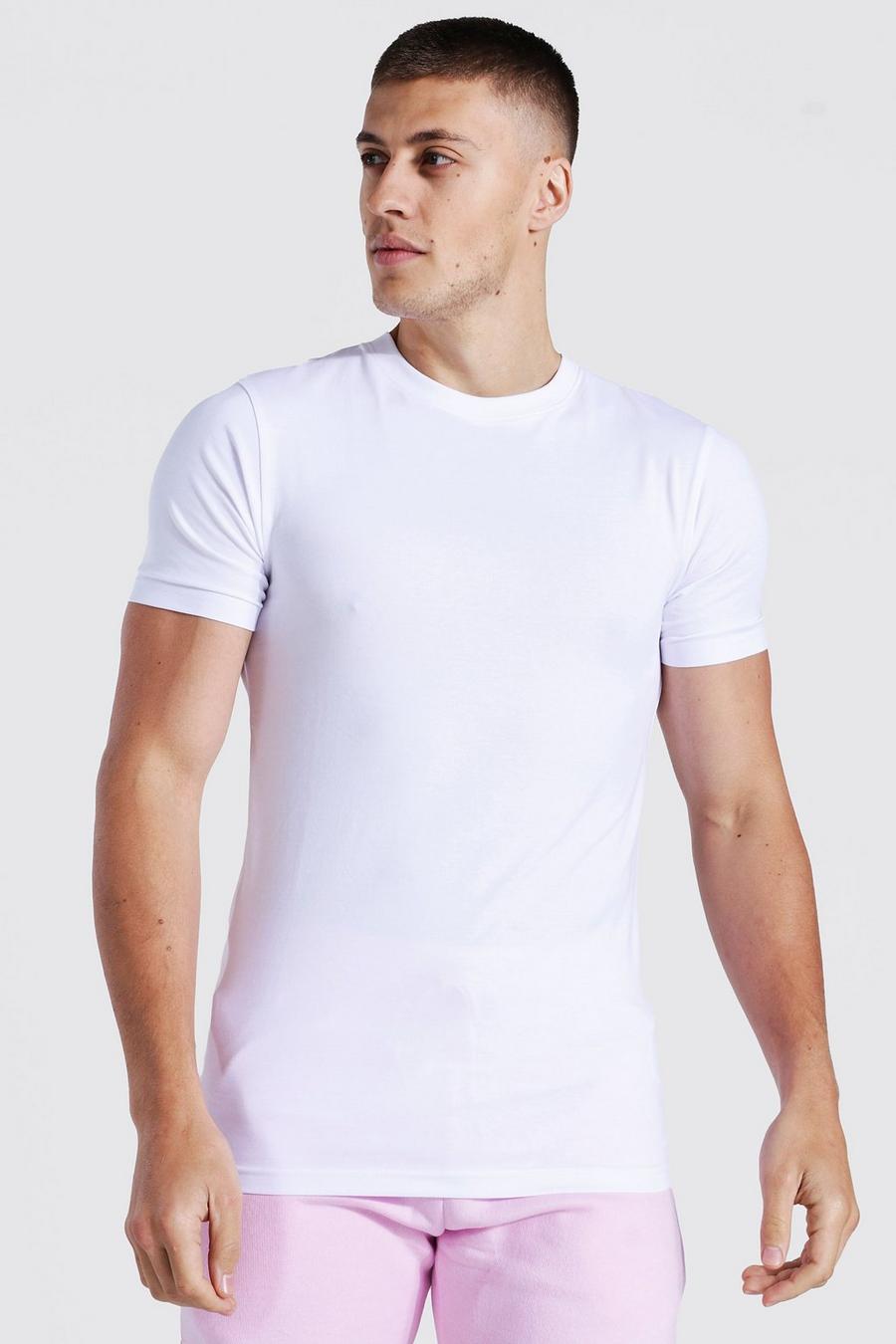 White Basic Muscle Fit T-Shirt image number 1