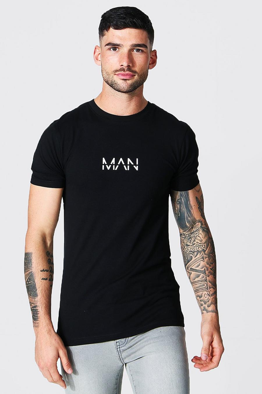 Black Muscle Fit Original Man T-shirt image number 1