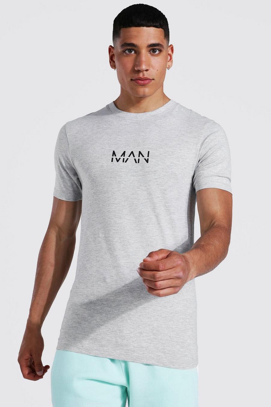 Camiseta MAN Original ajustada al músculo, Grey marl image number 1