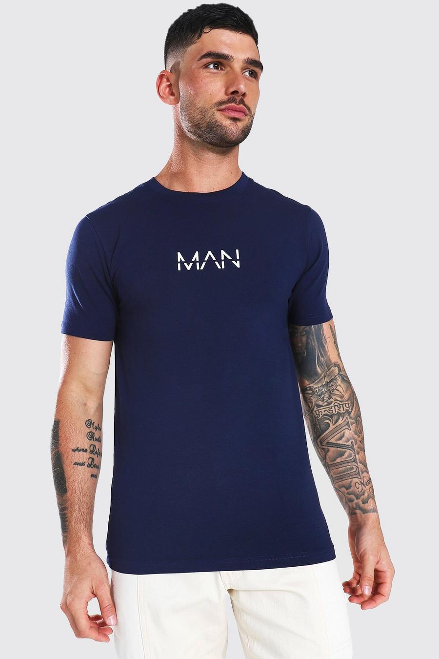 Camiseta MAN Original ajustada al músculo, Navy image number 1