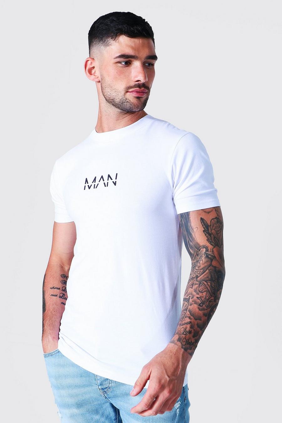 Camiseta MAN Original ajustada al músculo, White image number 1