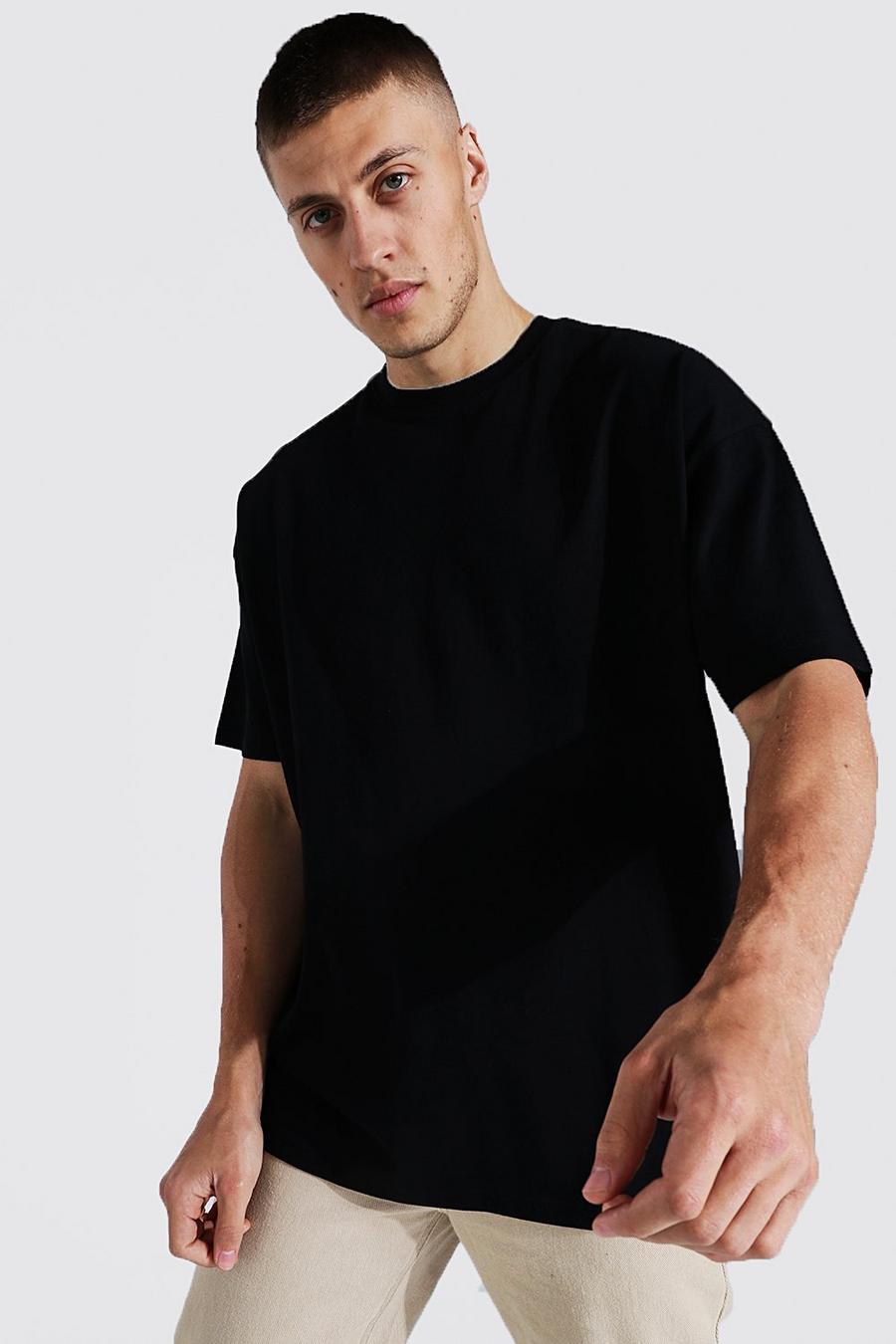 Black Oversized Basic T-shirt image number 1