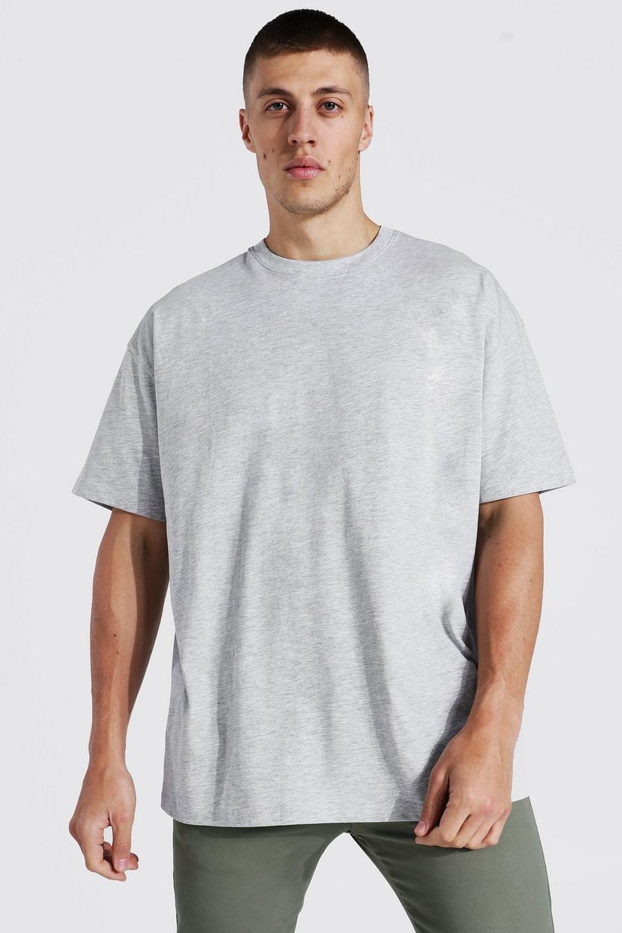 Camiseta oversize básica, Grey marl image number 1