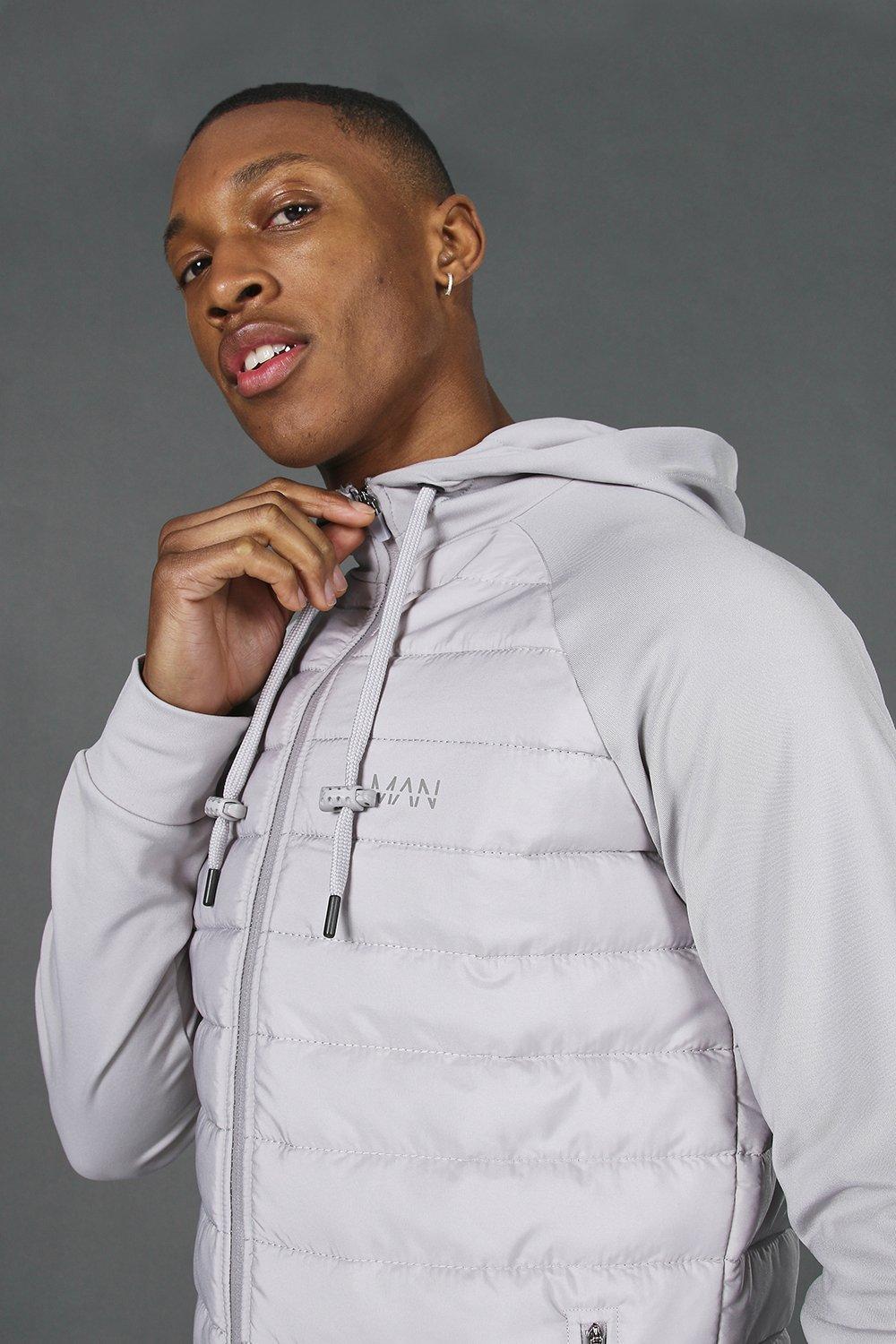 Mens quilted outlet hoodie