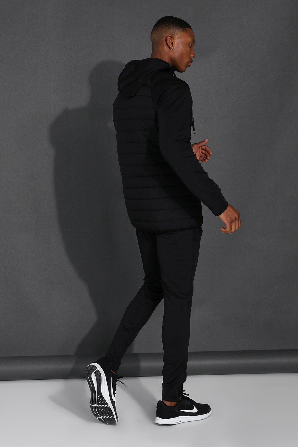  特価ブログのポータルサイト Man boohoo | Tracksuit Hoodie Zip Quilted Active トップス