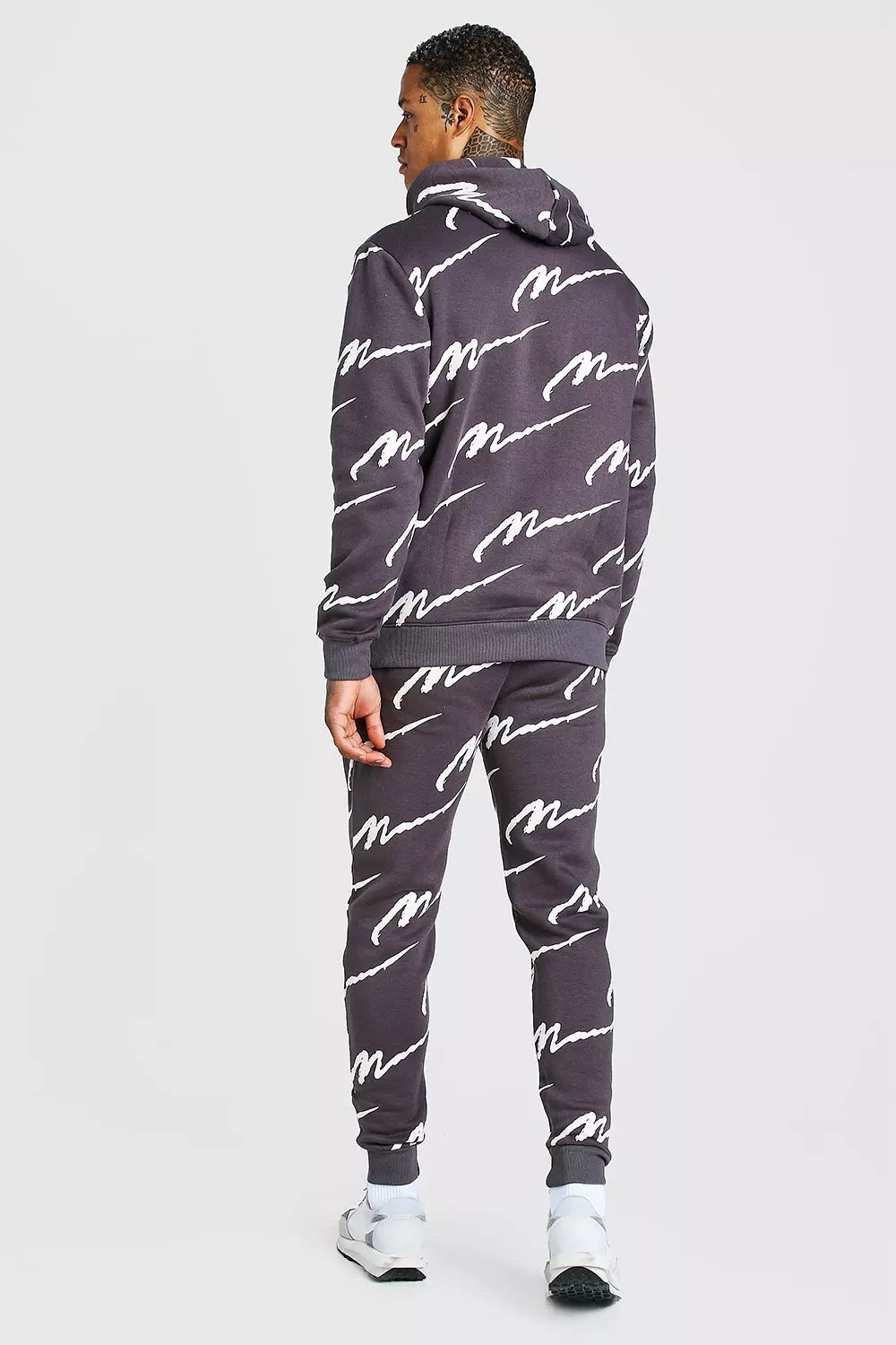 All over man printed hooded tracksuit best sale