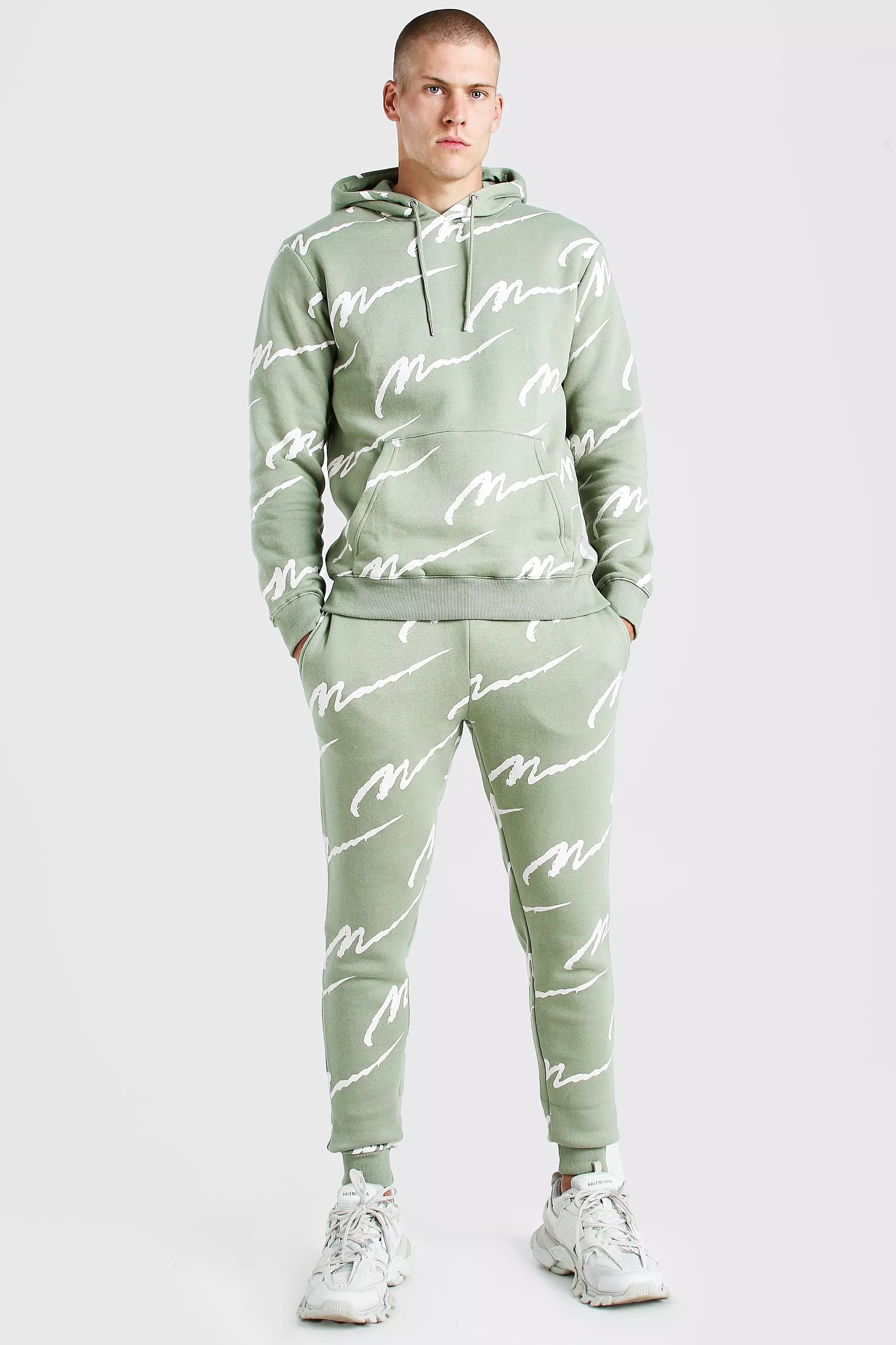 All Over Man Printed Hooded Tracksuit