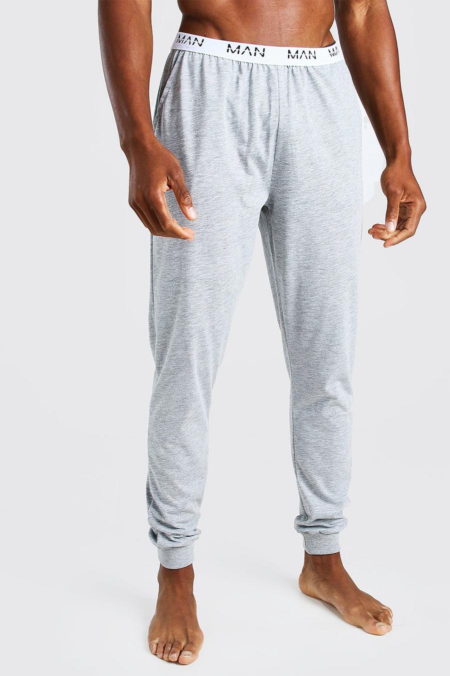 Pantalon confort à taille en jacquard - MAN, Gris grey