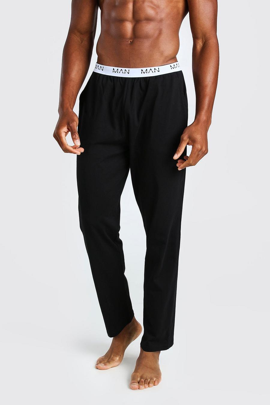 Pantalones cómodos de jacquard con cinturilla MAN Dash, Negro image number 1