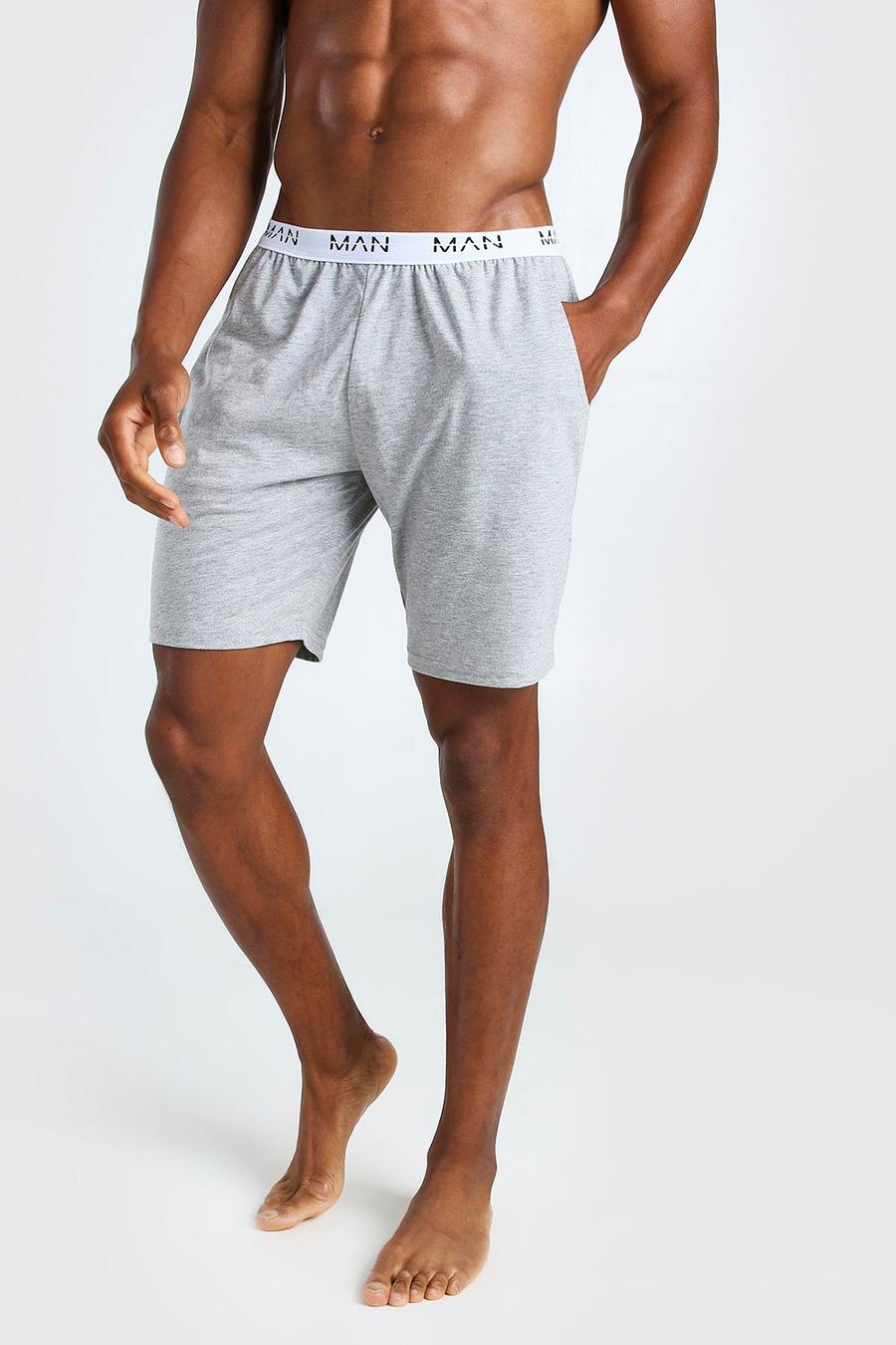 MAN Dash Jacquard Loungewear-Shorts mit Bund, Grau image number 1