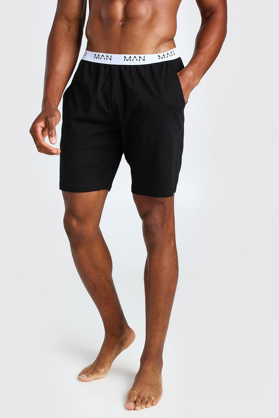 Man Dash Jacquard Loungewear-Shorts, Schwarz image number 1