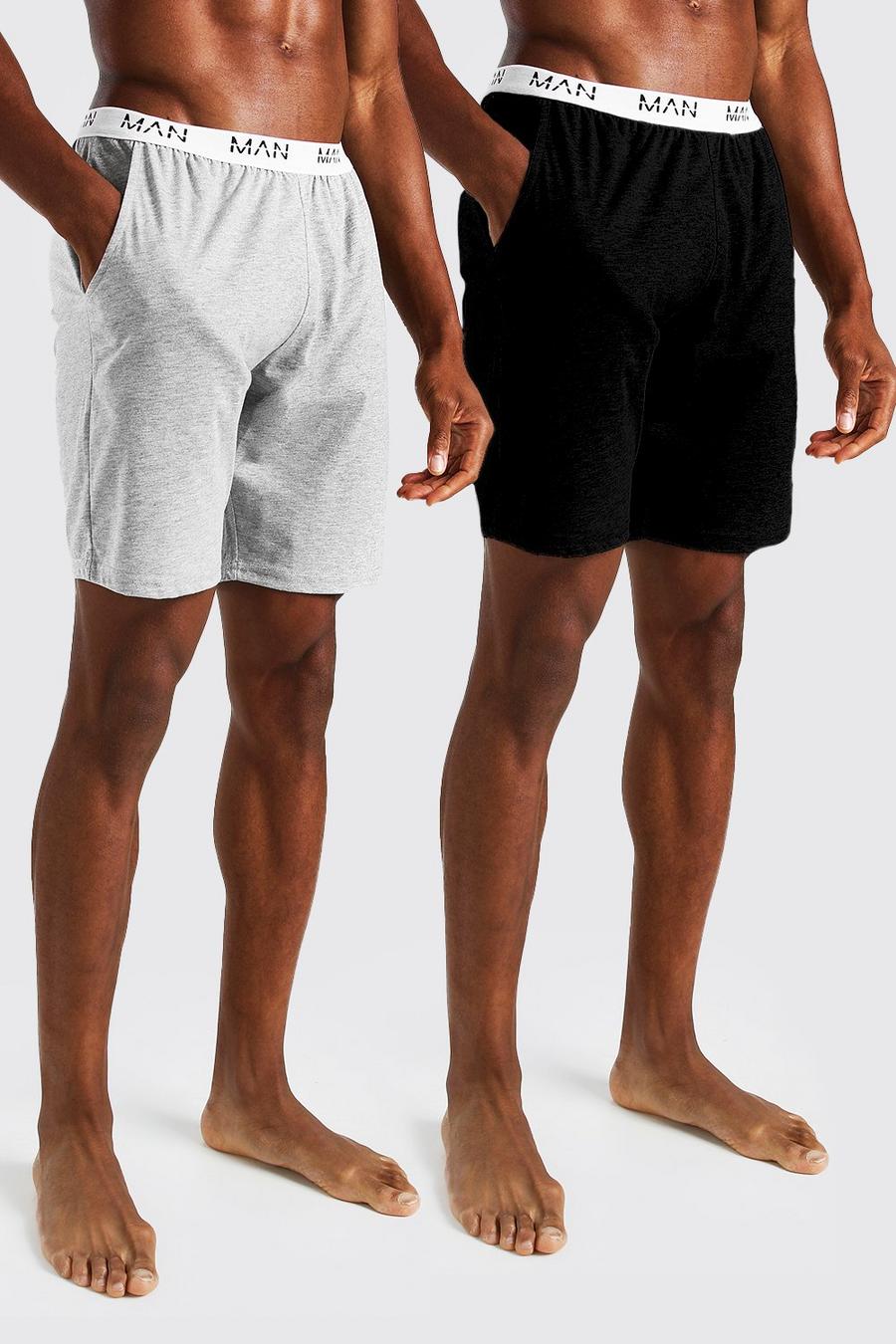 Pack de 2 pantalones cortos MAN para estar en casa de jacquard con cinta en la cintura, Multicolor image number 1