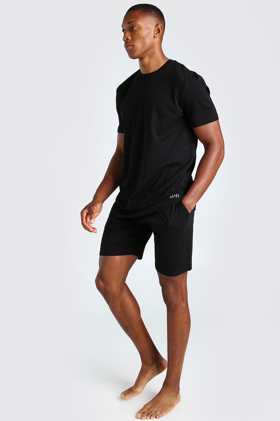 Black MAN Dash T-shirt och shorts med midjeband image number 1