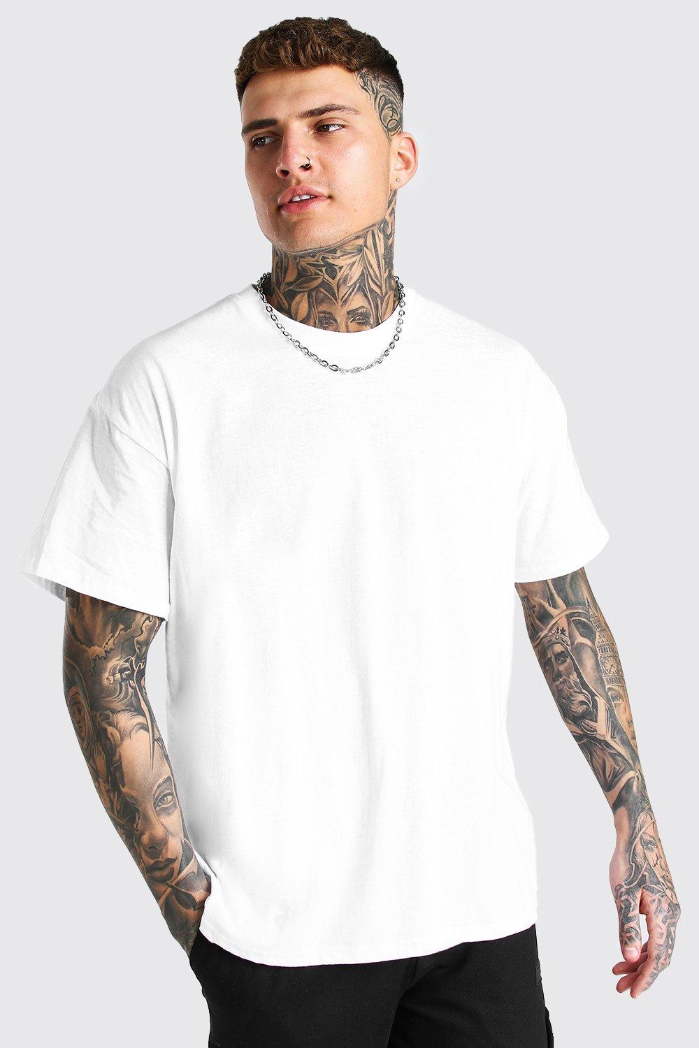 ASOS DESIGN oversized T-shirt in off-white with tattoo skull back print