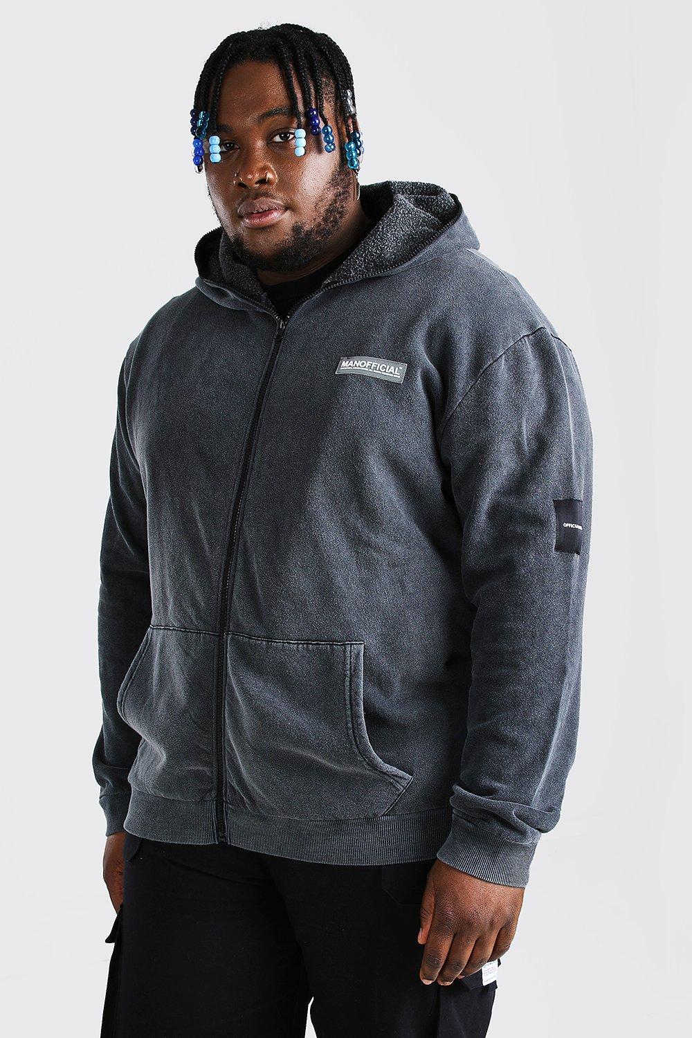 plus size full zip hoodie