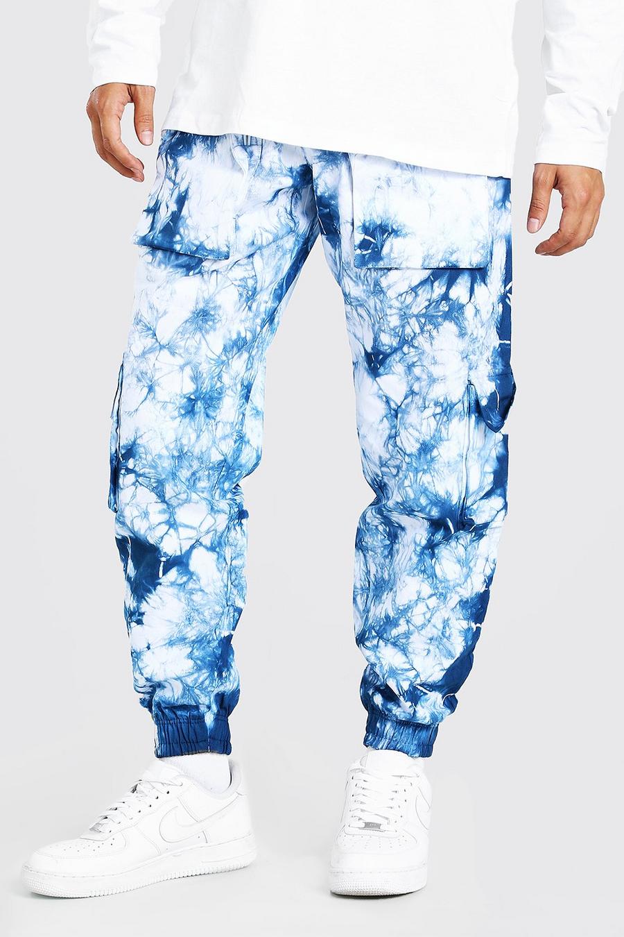 Pantalon cargo effet tie-dye à poche 3D MAN Official, Bleu image number 1