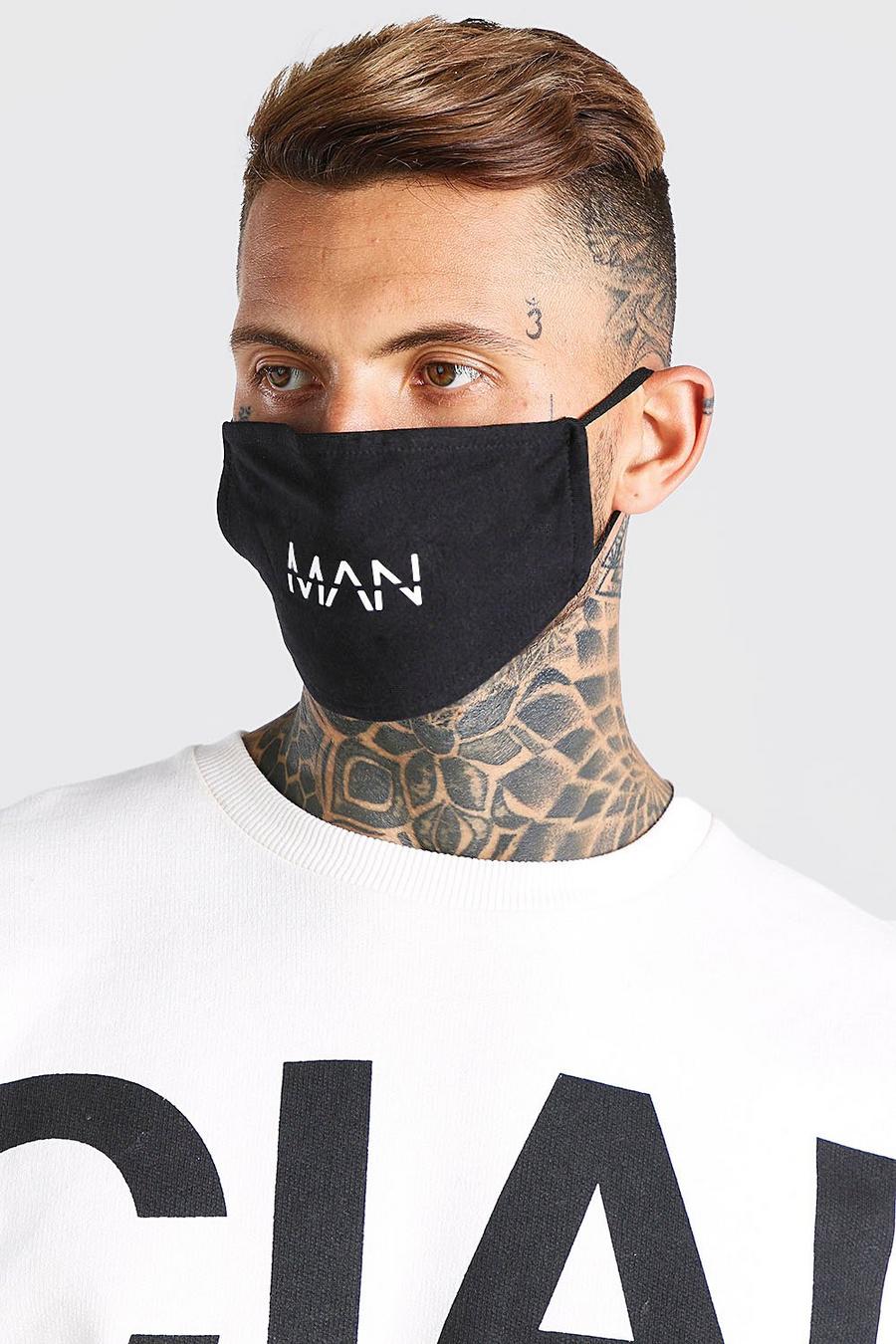 5er-Pack Fashion-Masken mit Man-Dash-Motiv, Schwarz image number 1