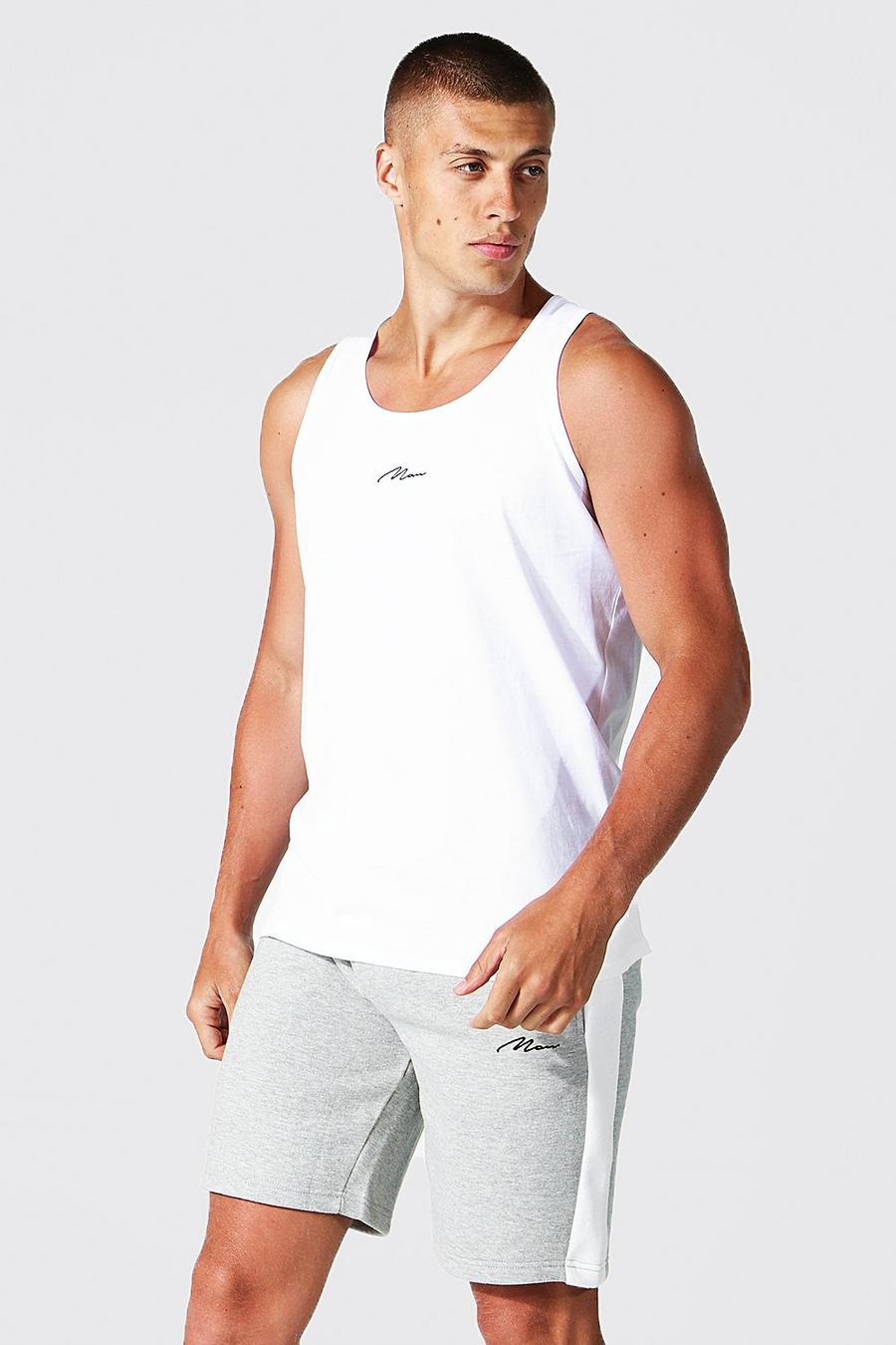 White Man Signature Embroidered Tank Top image number 1