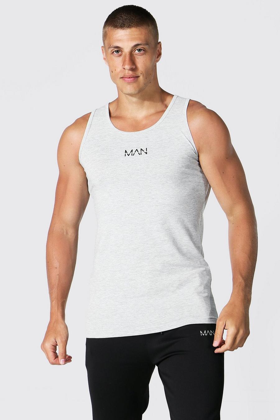 T-shirt sans manches ajusté - MAN, Grey marl image number 1