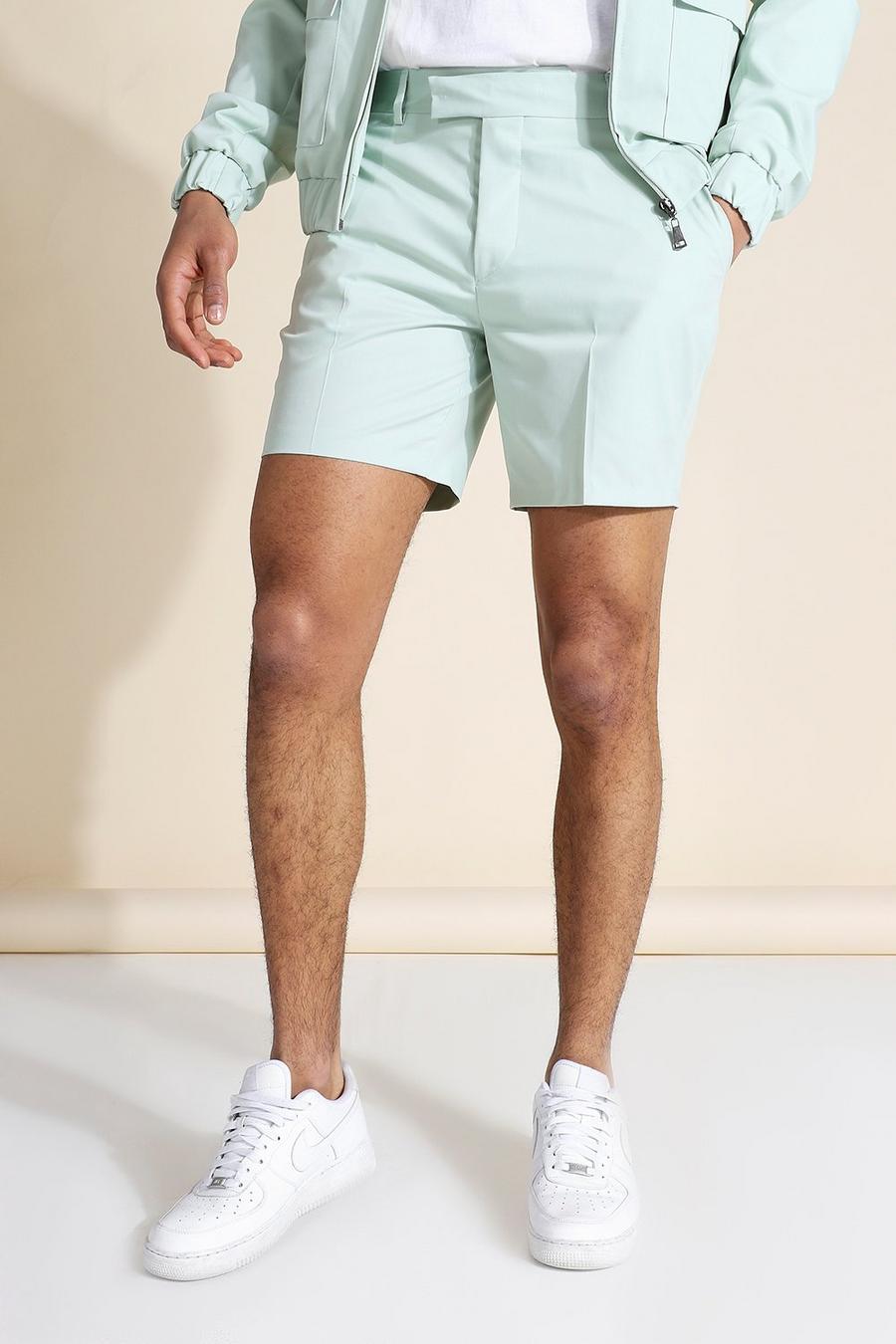 Pantalones cortos skinny elegantes con cinturilla fija, Menta image number 1