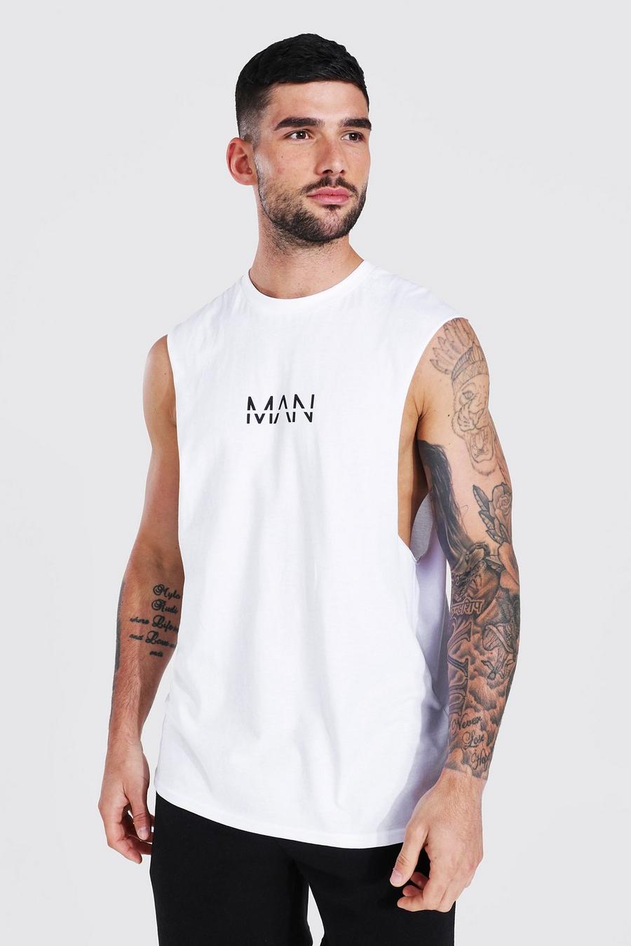 Camiseta sin mangas MAN Original con sisa ancha, White image number 1