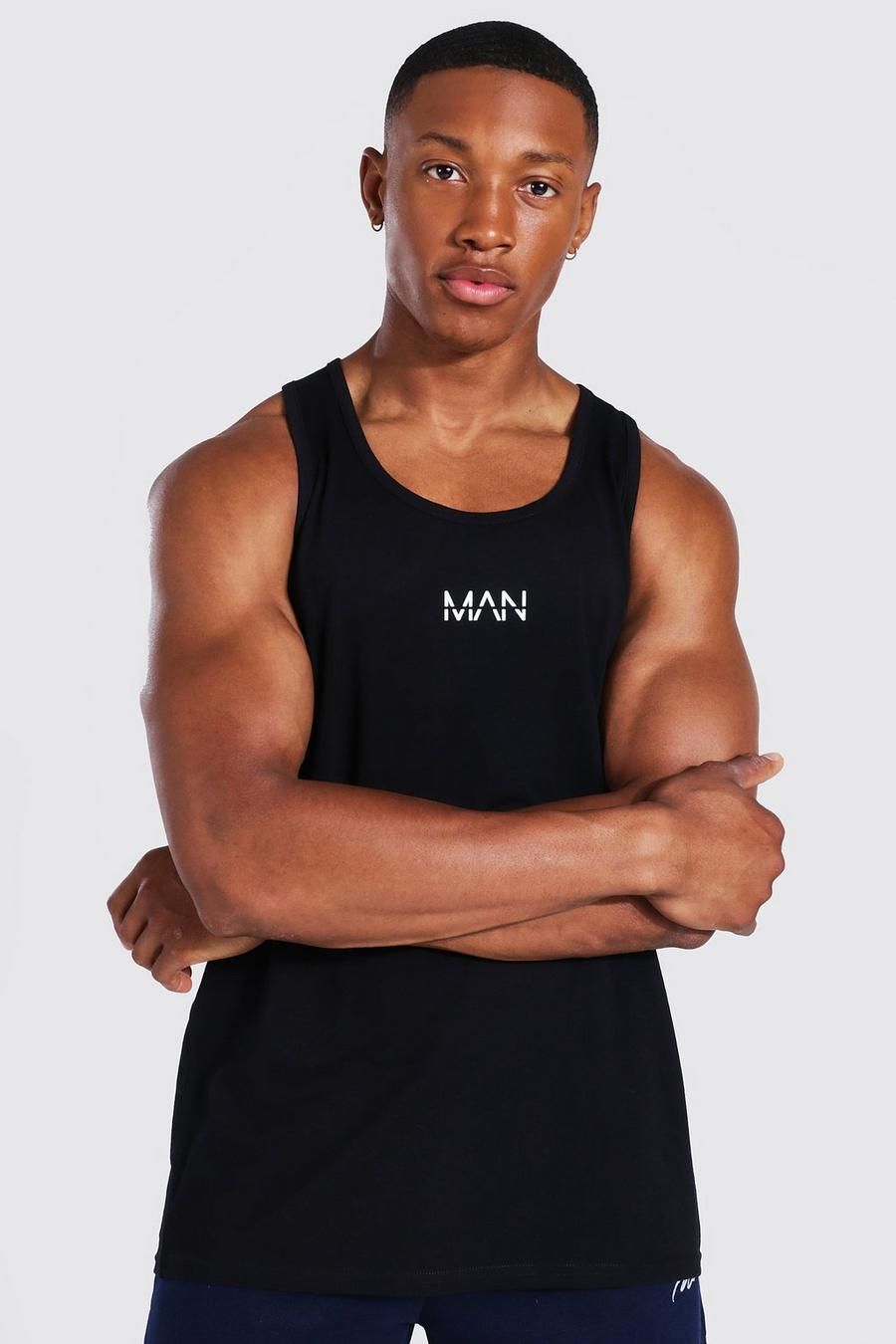 T-shirt sans manches à dos nageur - MAN, Black image number 1