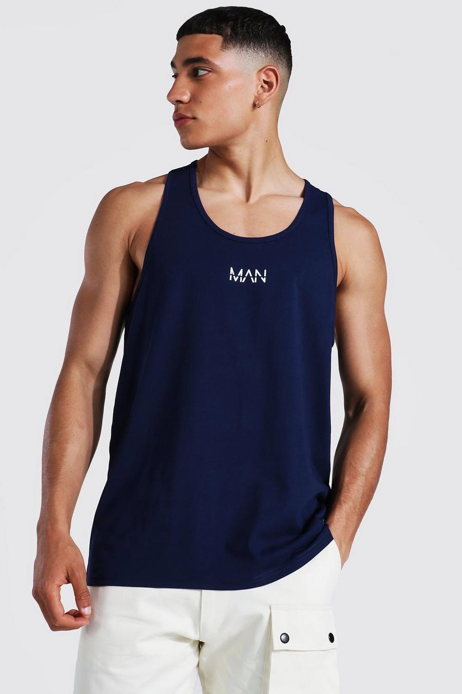T-shirt sans manches à dos nageur - MAN, Navy image number 1