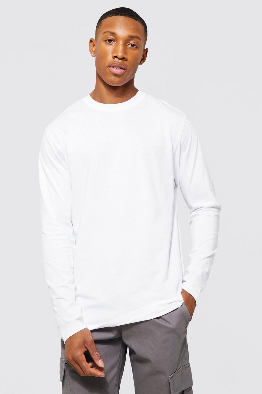 Langärmliges Basic T-Shirt, White image number 1