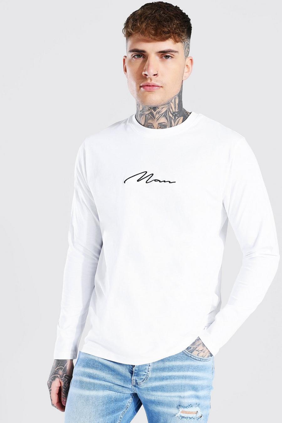 White Man Signature Embroidered Long Sleeve T-shirt image number 1