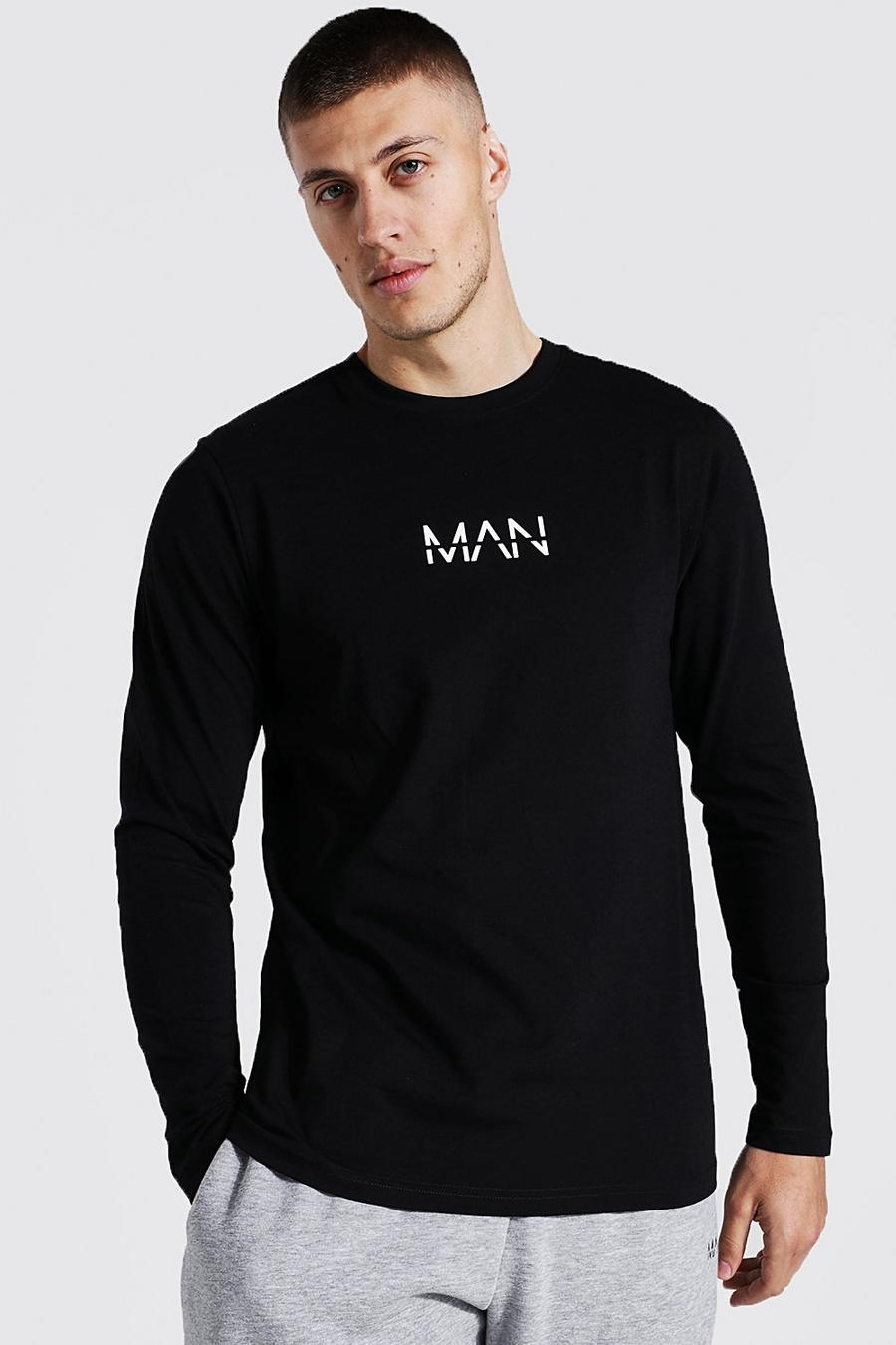 T-shirt Original Man a maniche lunghe, Black image number 1