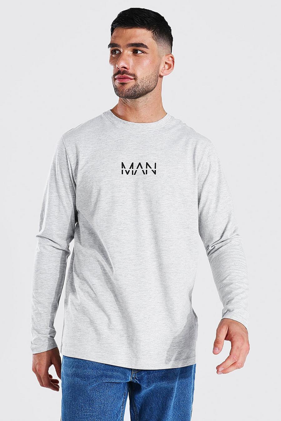 Grey marl Original Man Shirt Met Lange Mouwen image number 1