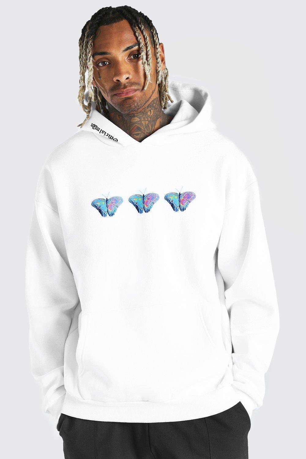 Witte hoodie met outlet vlinder