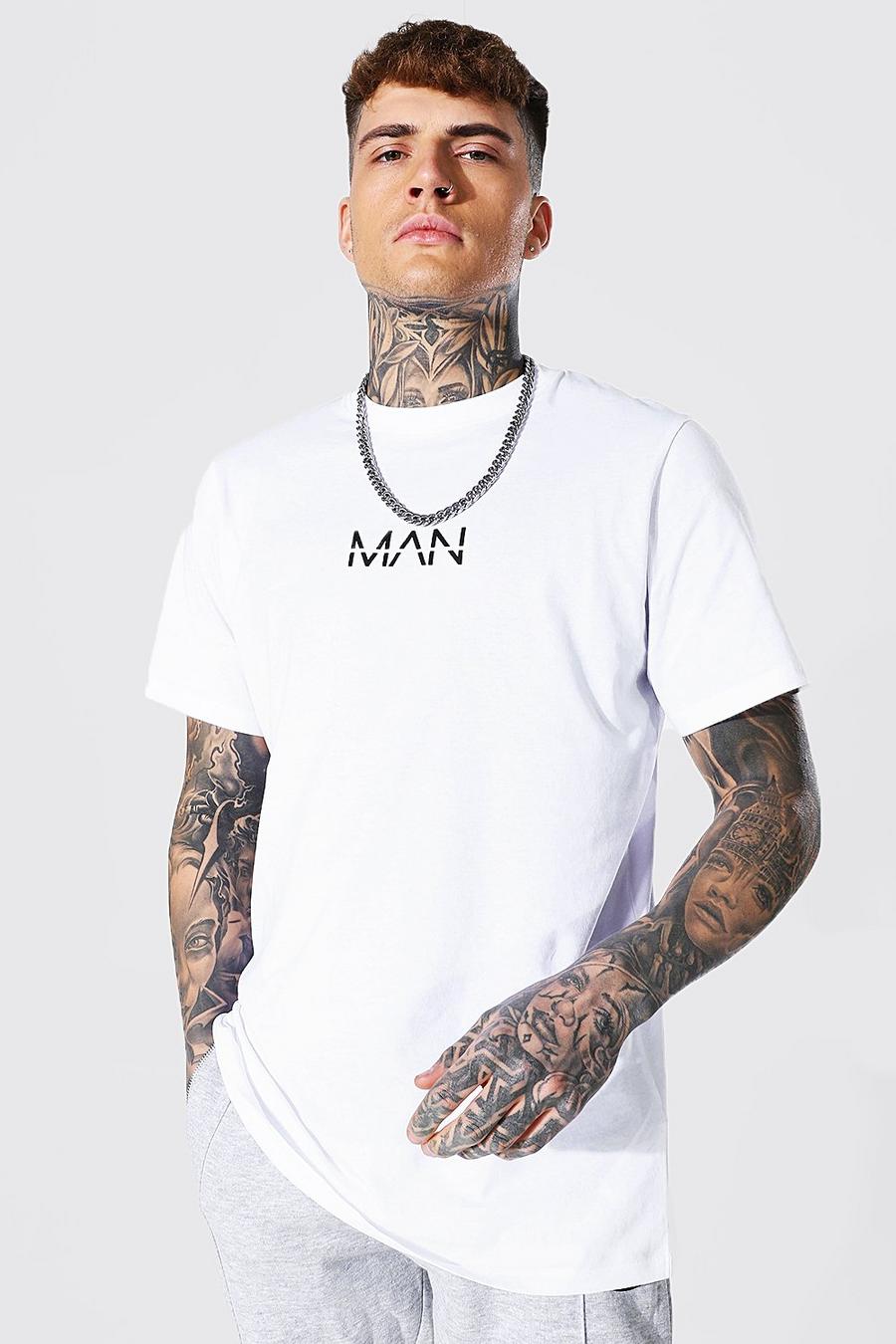 White Original Man Long Line T-Shirt image number 1