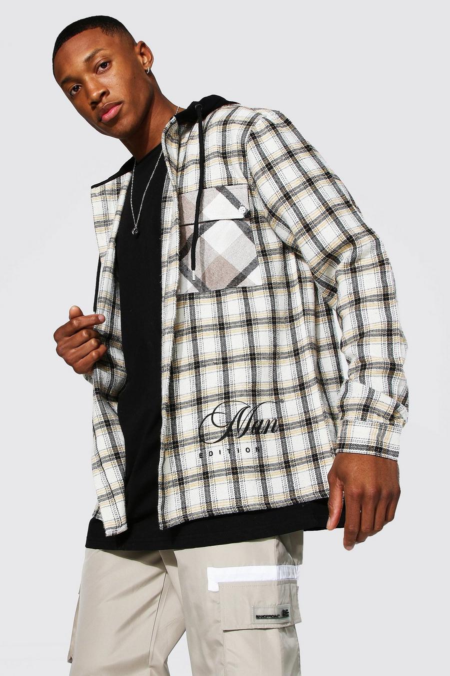 Mint Check Hooded Overshirt image number 1